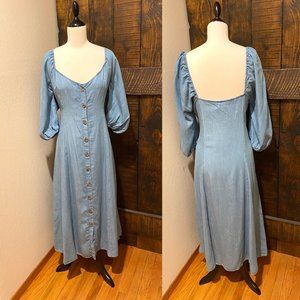 Zara Chambray Button-down Midaxi Dress